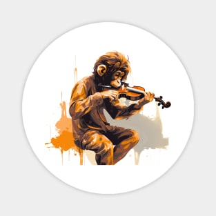 Monkey Playing Violin Magnet